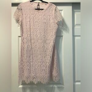 Lilac Pink Eyelash Lace Dress
